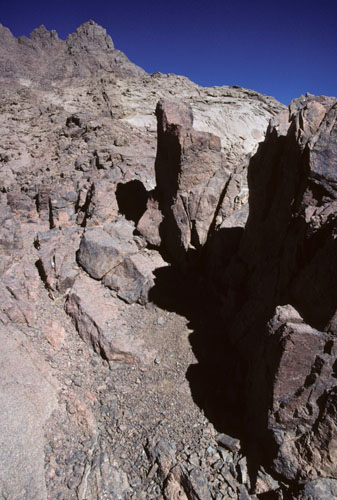 Rock formations able to be visited on a 15-minute climb within a few hundred meters walking distance north of St Catherine's Tourist Village (see images 65, 66, 67 and 68) located on Wadi Er-Raha in the region of Mt Sinai. 