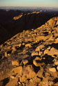 Northward view from 20 metres below summit of Mt Sinai at sunset.